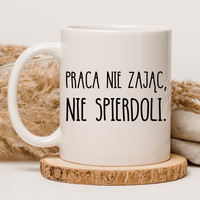 CHAMSKI KUBEK BEZ CENZURY | ŚMIESZNY PREZENT | DO PRACY BIURA DOMU | 330 ml