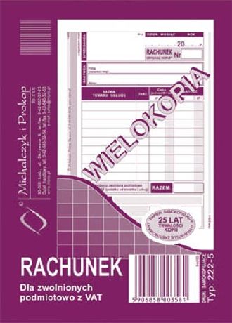 rachunek a6 wielokopia 222-5 zdjęcie 1