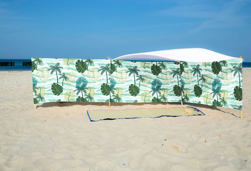 PARAWAN PLAŻOWY Palmy i fale z indywidualnym napisem 5 PANELI 62.5 na Arena.pl