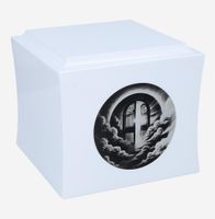 Urna z Bramą Nieba, symboliczna urna pogrzebowa Biały / Design1