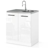 szafka kuchenna pod zlew stojąca na nóżkach 60cm spremium biały połysk