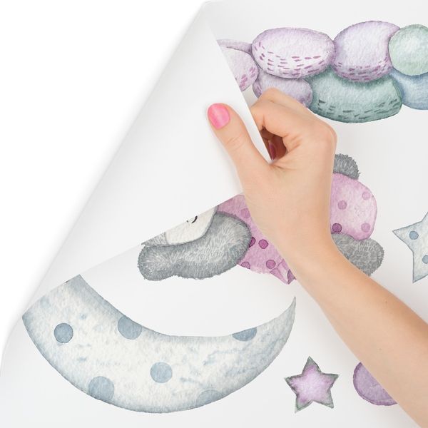 Fototapeta Akwarelowy MIŚ Ptaszek Chmurki 270cm x 180cm zdjęcie 4