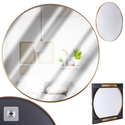 Lustro ścienne złote okrągłe 50 cm na Arena.pl