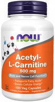 NOW Foods Acetyl L-Carnitine 500mg 100 vege kap