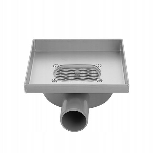 ODPŁYW LINIOWY KWADRATOWY 15x15 CM INOX OBROTOWY NISKI SYFON 360 DL07 FIX na Arena.pl