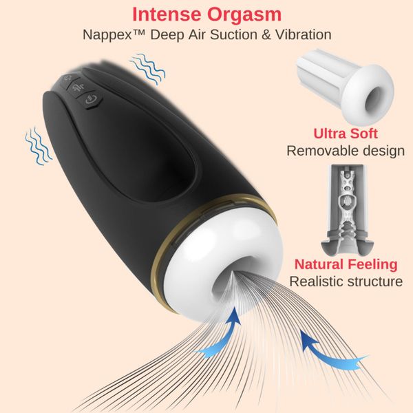 Masturbator - Nappex™ Branco Black - Premium Mastubators (10 Languages zdjęcie 2