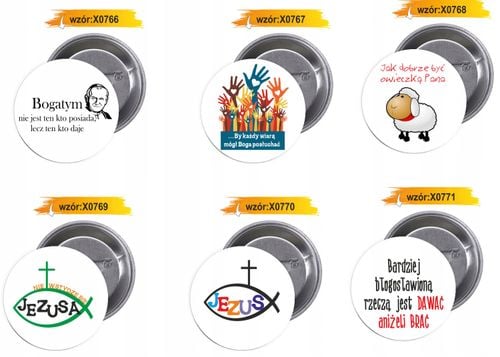 Przypinki buttony RELIGIJNE - BY KAŻDY WIARĄ na Arena.pl