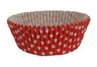 Papilotki na babeczki czerwone w kropki,  60 szt.