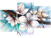 60CM 90 ZEGAR 3 ELEM PĄKI WIŚNI ŚCIENNY