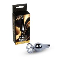 Mylove Toys - Jewellery Dark Silver Butt Plug- Clear