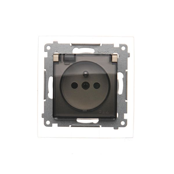 Simon54 Gniazdo wtyczkowe pojedyncze - klapka DGZ1BZ.01/44A złoty zdjęcie 1