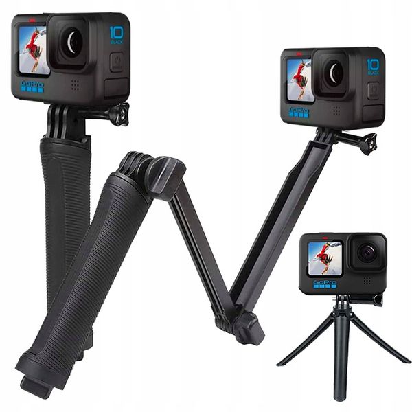 Selfie Stick Kijek Uchwyt 3WAY Statyw do GoPro 12 11 10 9 8 7 6 DJI Insta zdjęcie 1