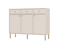 Nowoczesna Komoda Duża 3 Drzwi 3 Szuflady TORO Beż 124 cm LP 3 kolory