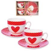 2x Filiżanka Zestaw do Kawy Herbaty Kubek Walentynki na Prezent
