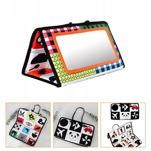 Książeczka Kontrastowa Zabawka Sensoryczna z Lusterkiem dla Niemowląt Wzory na Arena.pl