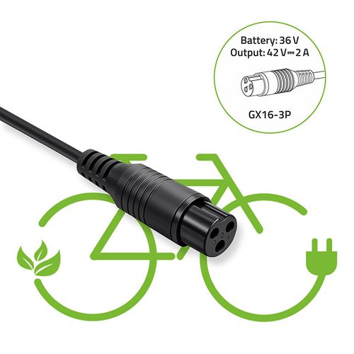 Ładowarka Qoltec 42V 2A do e-bike - GX16, 84W, IP54 na Arena.pl