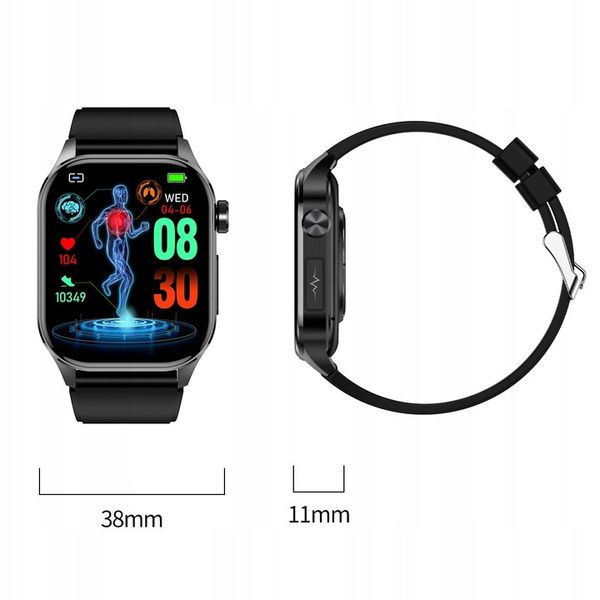 SMARTWATCH ZEGAREK DAMSKI EKG GLUKOZA CIŚNIENIE TEMPERATURA ROZMOWY MENU PL zdjęcie 5