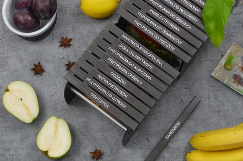 Przyprawnik oraganizer do przypraw COMBO wysoki czarny + gratis na Arena.pl