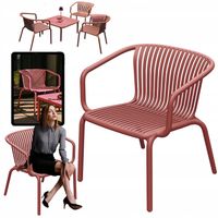 Fotel krzesło z podłokietnikami na taras balkon ogród Brene czerwony retro