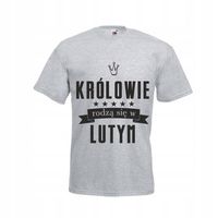Koszulka prezent MĘSKA KRÓLOWIE RODZĄ SIĘ W LUTYM