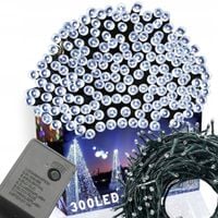 DŁUGIE LAMPKI CHOINKOWE ŚWIATEŁKA OZDOBA ŚWIATECZNA BIAŁY ZIMNY 300LED