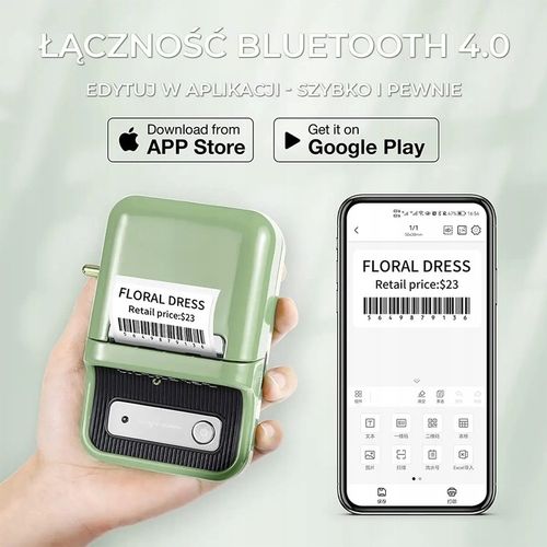 Drukarka termiczna NIIMBOT B21 czerwony + rolka etykiet na Arena.pl