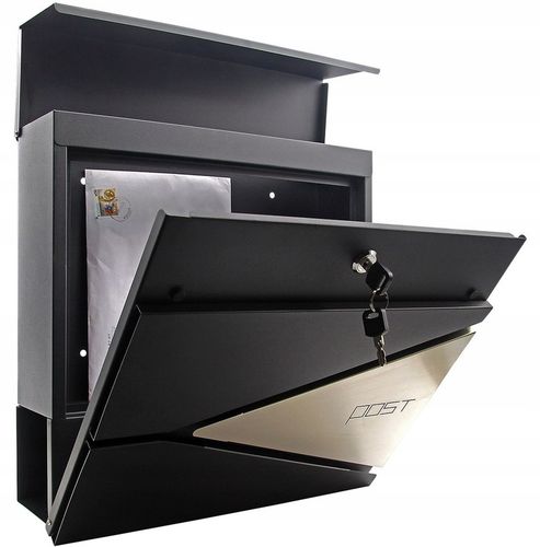 Skrzynka na listy wrzutnia, z gazetnikiem z NUMEREM DOMU ADRESEM DRUK UV na Arena.pl