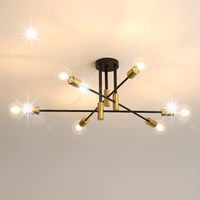 LAMPA SUFITOWA WISZĄCA ŻYRANDOL E27 CZARNY+ZŁOTO NOWOCZESNA