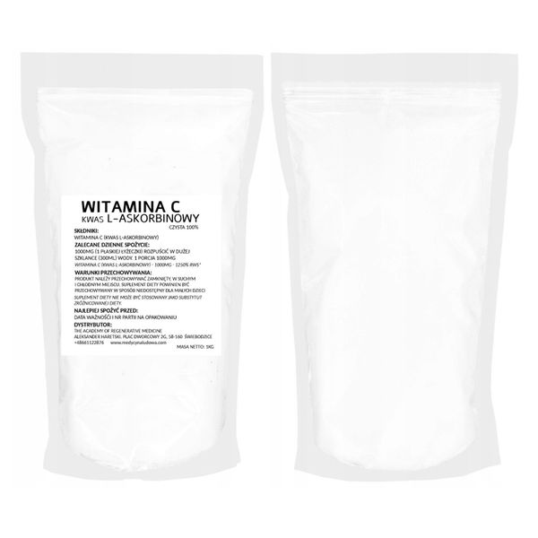 WITAMINA C, KWAS L-ASKORBINOWY 1kg, CZYSTA 100% zdjęcie 1