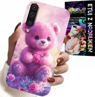ETUI DO SAMSUNG GALAXY A70 - SŁODKI MIŚ NA RÓŻOWYM TLE, CASE + SZKŁO