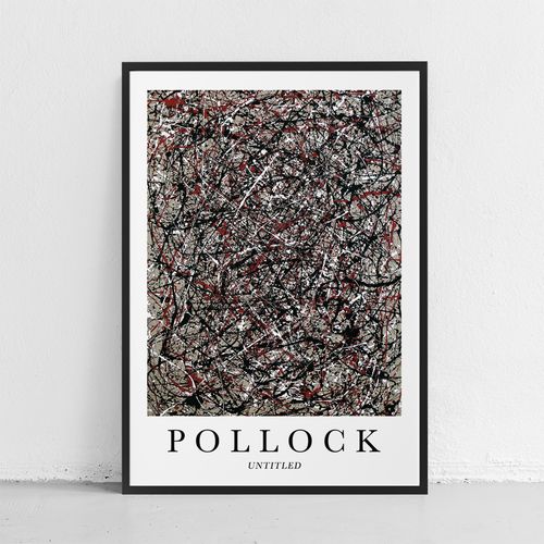Plakat Jackson Pollock abstrakcja 21x30 cm w czarnej ramie na Arena.pl