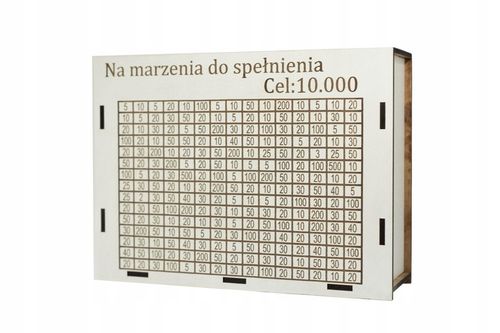 BIAŁA SKARBONKA WYKREŚLANA DOWOLNY NAPIS PREZENT WYZWANIE OSZCZĘDZANIE na Arena.pl