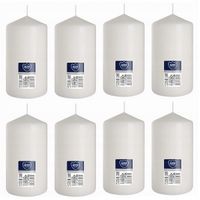 ZESTAW 8 ŚWIEC STOŁOWYCH WALEC KLASYCZNA ŚWIECZKA 15cm 66h BIAŁY