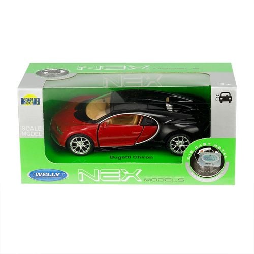 Model 1:34 Bugatti Chiron, czerwono-czarny na Arena.pl