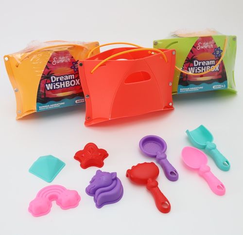 zestaw łopatek i foremek do piasku Kryształy z torbą - różowy na Arena.pl