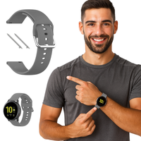 Pasek do Samsung Galaxy Watch 4 5 6 7 40mm/44mm/45mm/46mm/47mm Pro szary