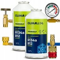 ZESTAW DO NAPEŁNIANIA KLIMATYZACJI AUT Z R134a 2x 170g CZYNNIK WĄŻ REDUKCJA