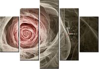 105CM 150CM ZEGAR 5 ELEM RÓŻA KTALNA JASNY RÓŻ DRUK OBRAZ