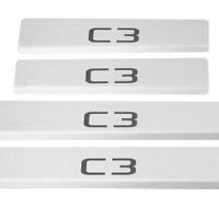 Listwa progowa CITROEN C3 MK3 Stal nierdzewna 304 mat z czarnymi literami