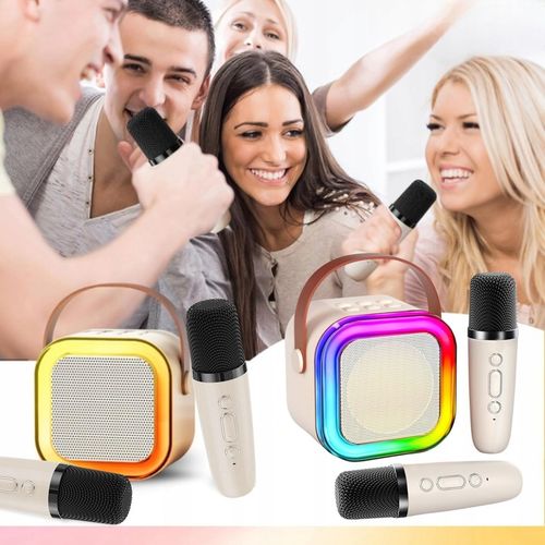 Bezprzewodowy Zestaw Do Karaoke Dla Dzieci Bluetooth Głośnik + 2 mikrofony na Arena.pl