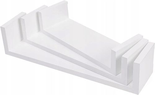 Półka Wisząca Ścienna Zestaw 3 Półek na Książki do Salonu Biała na Arena.pl