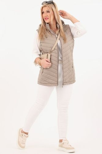 KAMIZELKA PIKOWANA DAMSKA PRZEJŚCIOWA DUŻE ROZMIARY BEZRĘKAWNIK Z KAPTUREM na Arena.pl