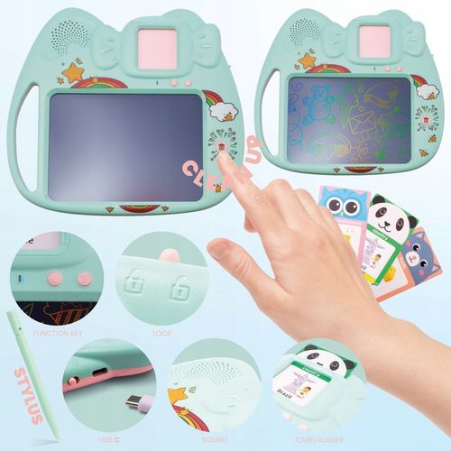 Tablet do rysowania 2w1 Czytnik kart do nauki języka angielskiego 112 kart na Arena.pl