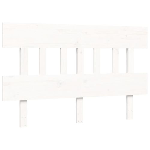 Łóżko dla seniora, z wezgłowiem, białe, 140x200 cm, lite drewno na Arena.pl
