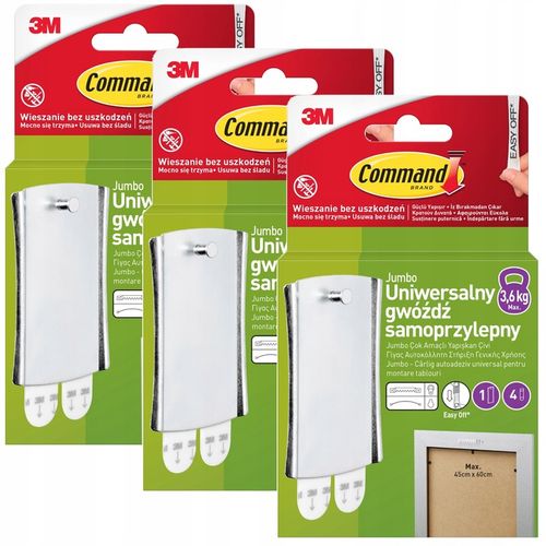 Haczyki Samoprzylepne do obrazów Command bez wiercenia do 3,6kg zestaw na Arena.pl