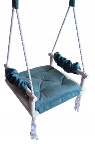 Huśtawka BIAŁA siedzisko dzieci szara DOM OGRÓD na Arena.pl