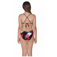 ARENA STRÓJ TRENINGOWY TROPICAL LEAVES TIE BACK ONE PIECE ROZMIAR D30