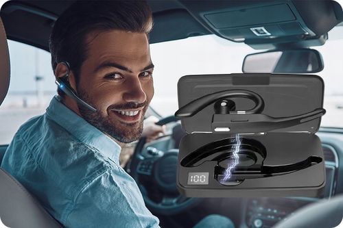 SŁUCHAWKA BLUETOOTH 5.1 DO ROZMÓW KIEROWCY POWERBANK ETUI ŁADUJĄCE MULTI na Arena.pl