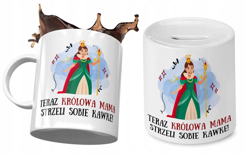 Dla Mamy Zestaw Kubek + Skarbonka Prezent Z Nadrukiem Ze Zdjęciem zdjęcie 1