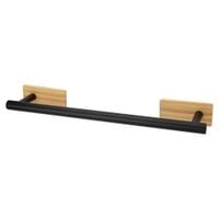 Wieszak łazienkowy na ręczniki drążek ścienny samoprzylepny metalowy czarny